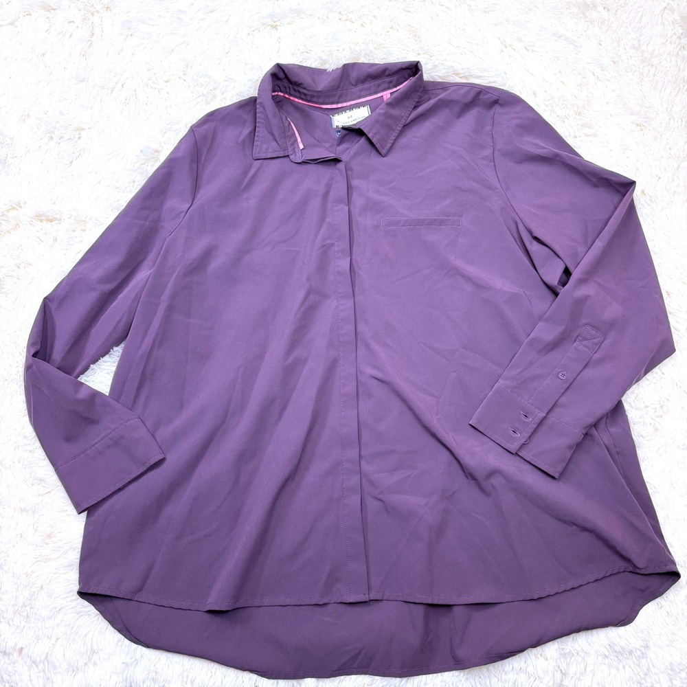 Modern Ambition Button Down Shirt Womens XXL Purple Technical Gorpcore Hiking